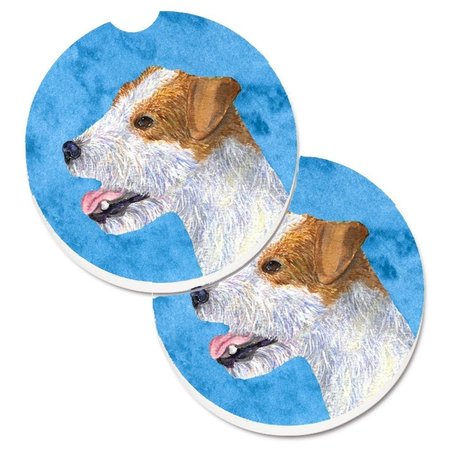 Carolines Treasures Blue Jack Russell Terrier Set of 2 Cup Holder Car Coaster SS4780-BUCARC